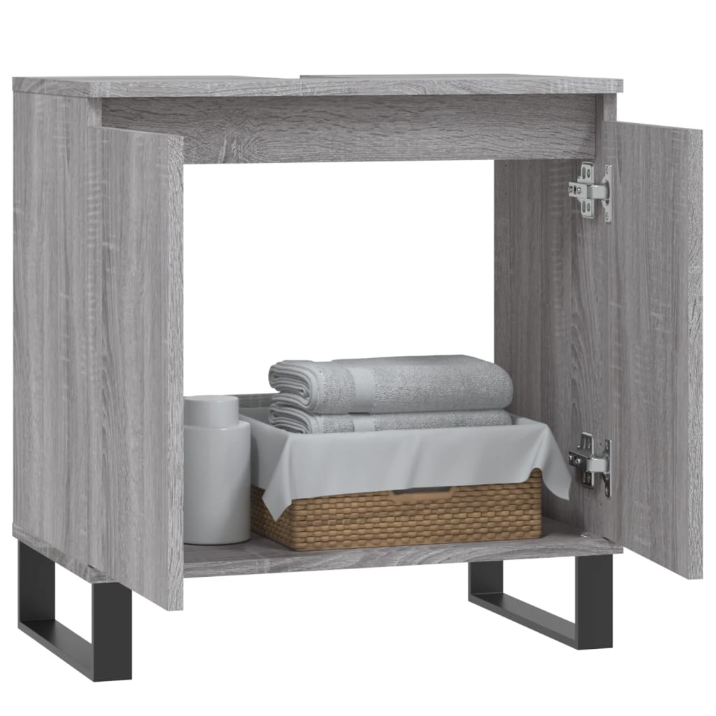 Dulap De Baie, Gri Sonoma, 58X33X60 Cm, Lemn Prelucrat