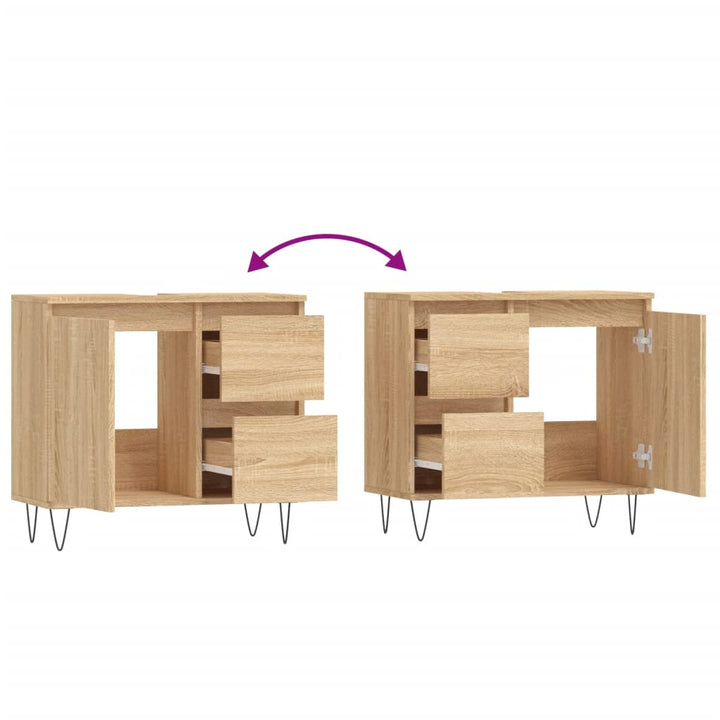 Dulap De Baie, Stejar Sonoma, 65X33X60 Cm, Lemn Prelucrat
