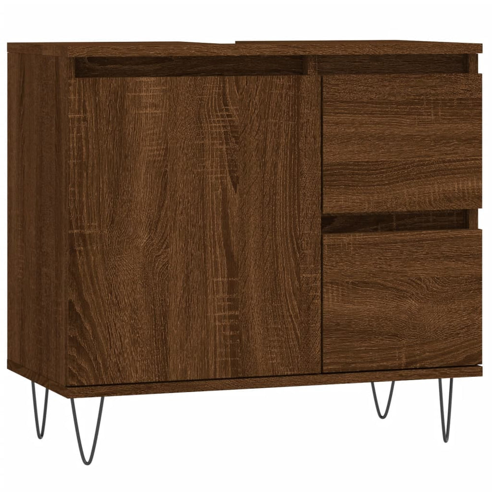 Dulap De Baie, Stejar Maro, 65X33X60 Cm, Lemn Prelucrat