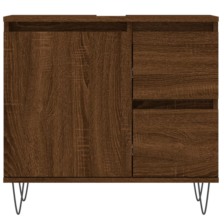 Dulap De Baie, Stejar Maro, 65X33X60 Cm, Lemn Prelucrat