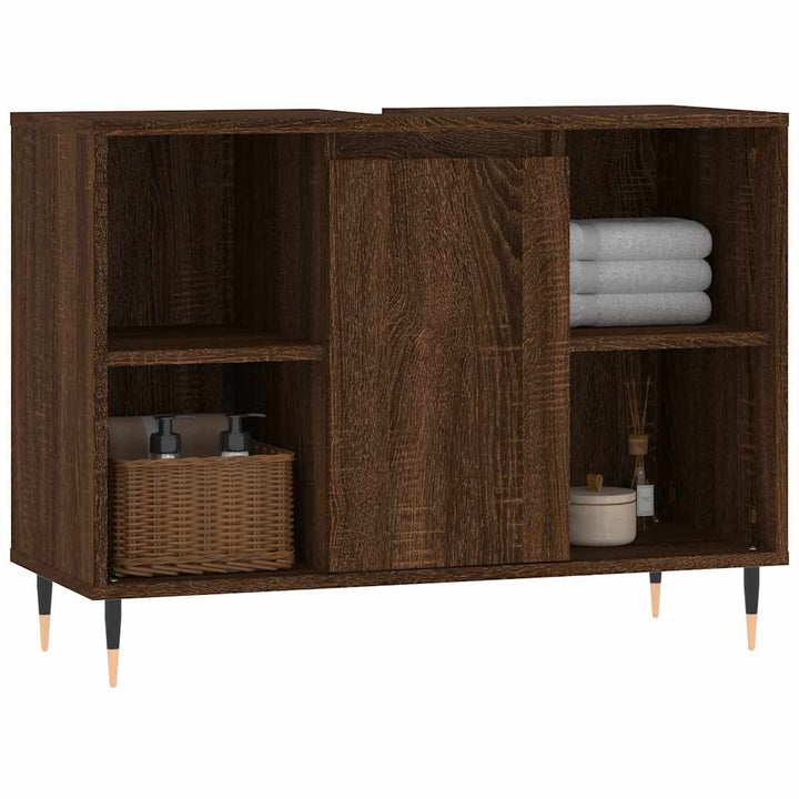 Dulap Pentru Baie, Stejar Maro, 80X33X60 Cm, Lemn Compozit