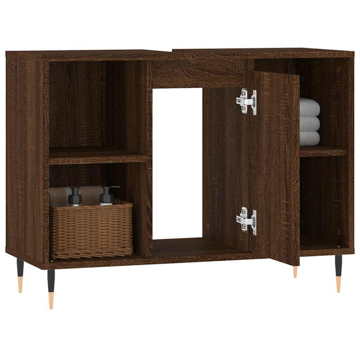 Dulap Pentru Baie, Stejar Maro, 80X33X60 Cm, Lemn Compozit