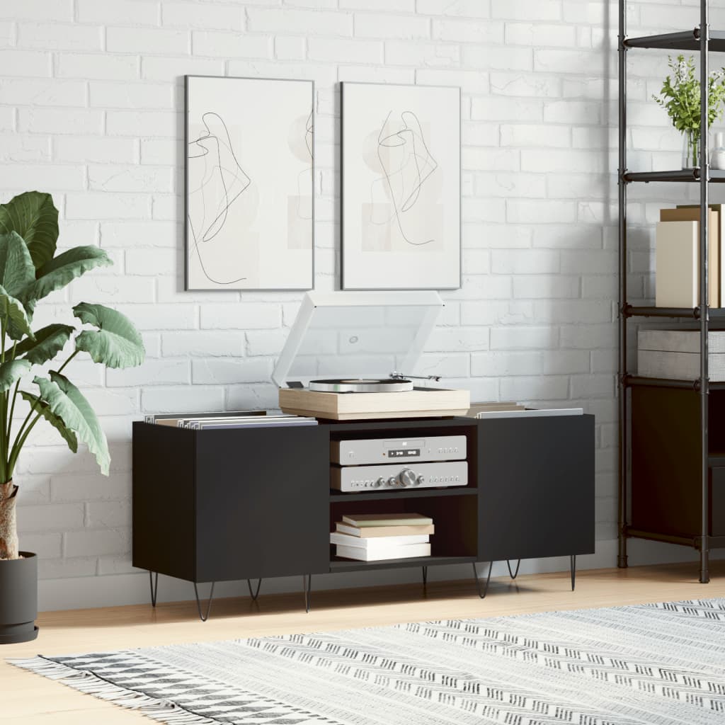 Dulapuri Pentru Discuri Alb Lucios 121X38X48 Cm, Lemn Prelucrat