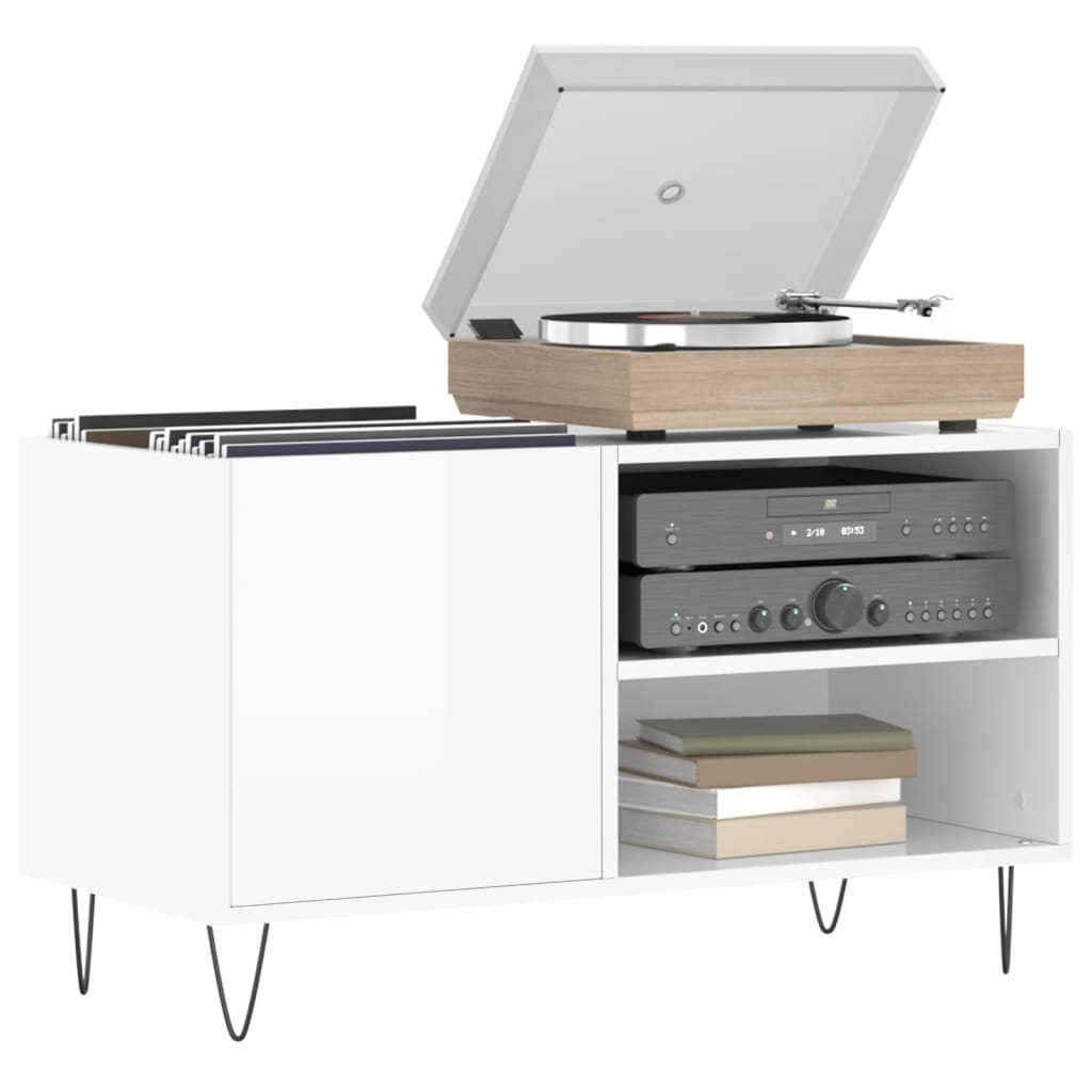 Dulapuri Pentru Discuri Alb Lucios 85X38X48 Cm Lemn Prelucrat