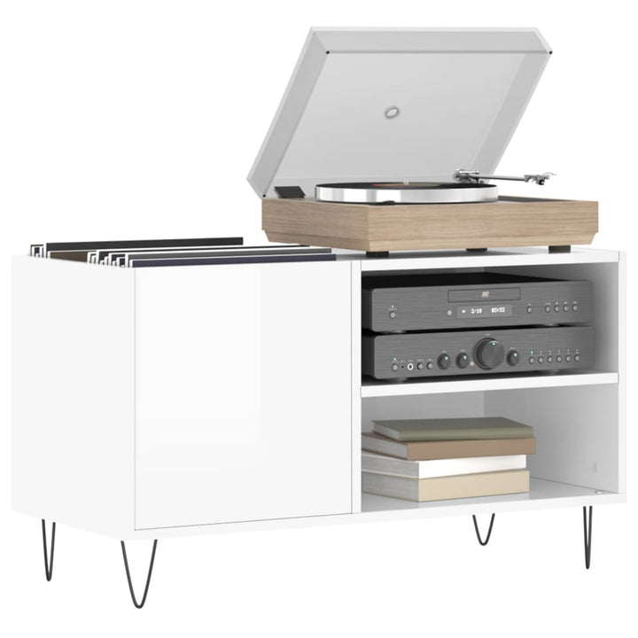 Dulapuri Pentru Discuri Alb Lucios 85X38X48 Cm Lemn Prelucrat