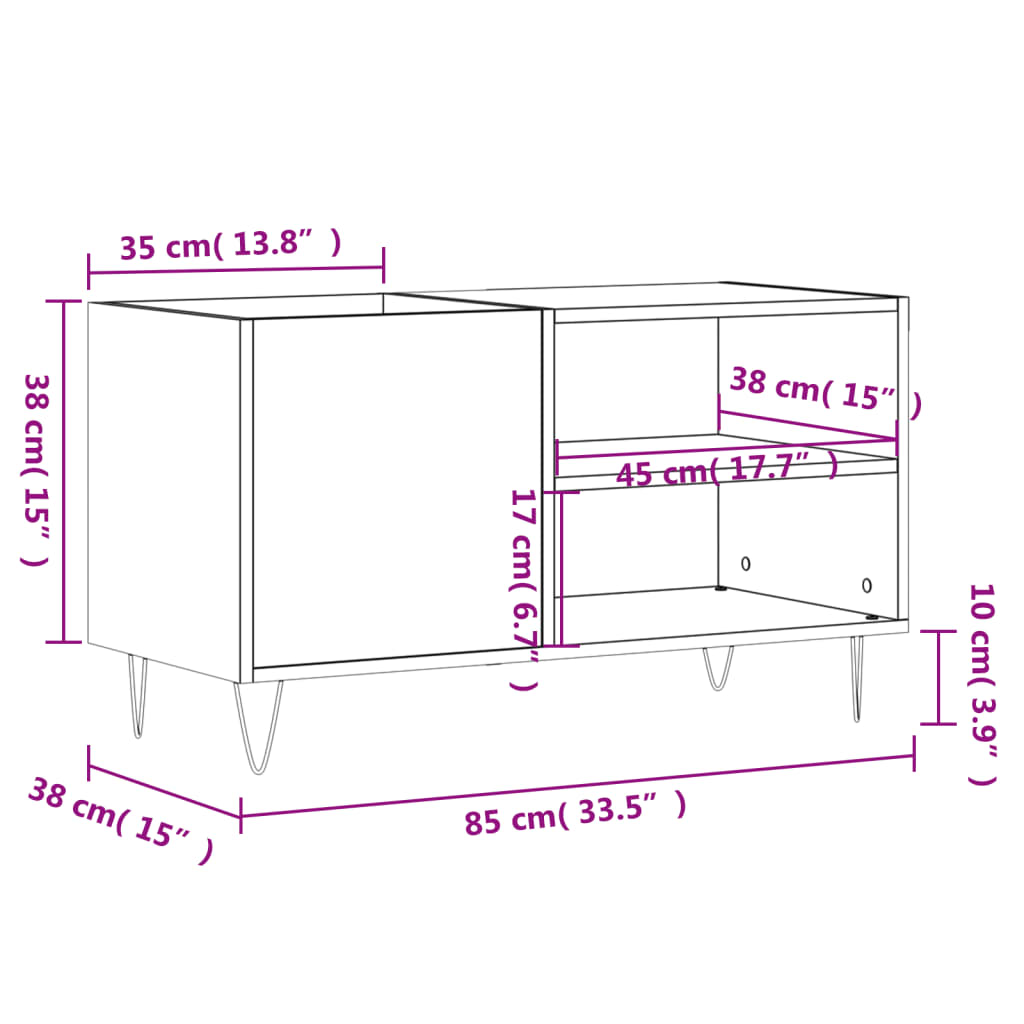 Dulapuri Pentru Discuri Alb Lucios 85X38X48 Cm Lemn Prelucrat