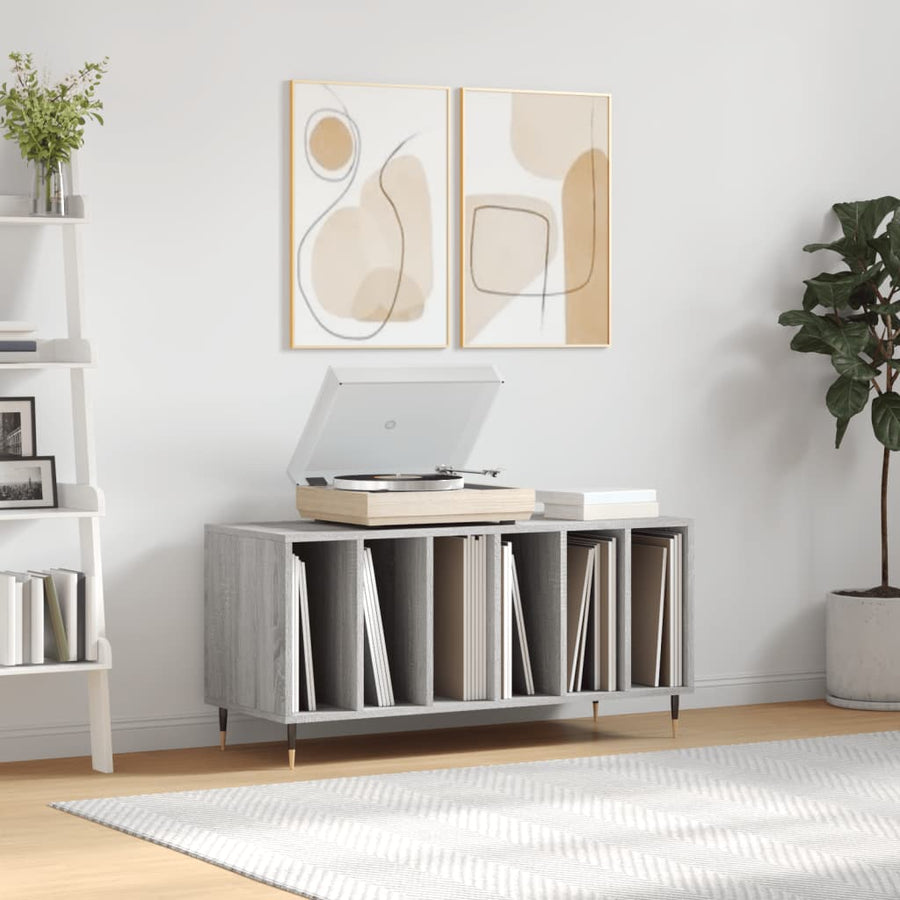 Dulap Pentru Discuri Gri Sonoma, 100X38X48 Cm, Lemn Prelucrat