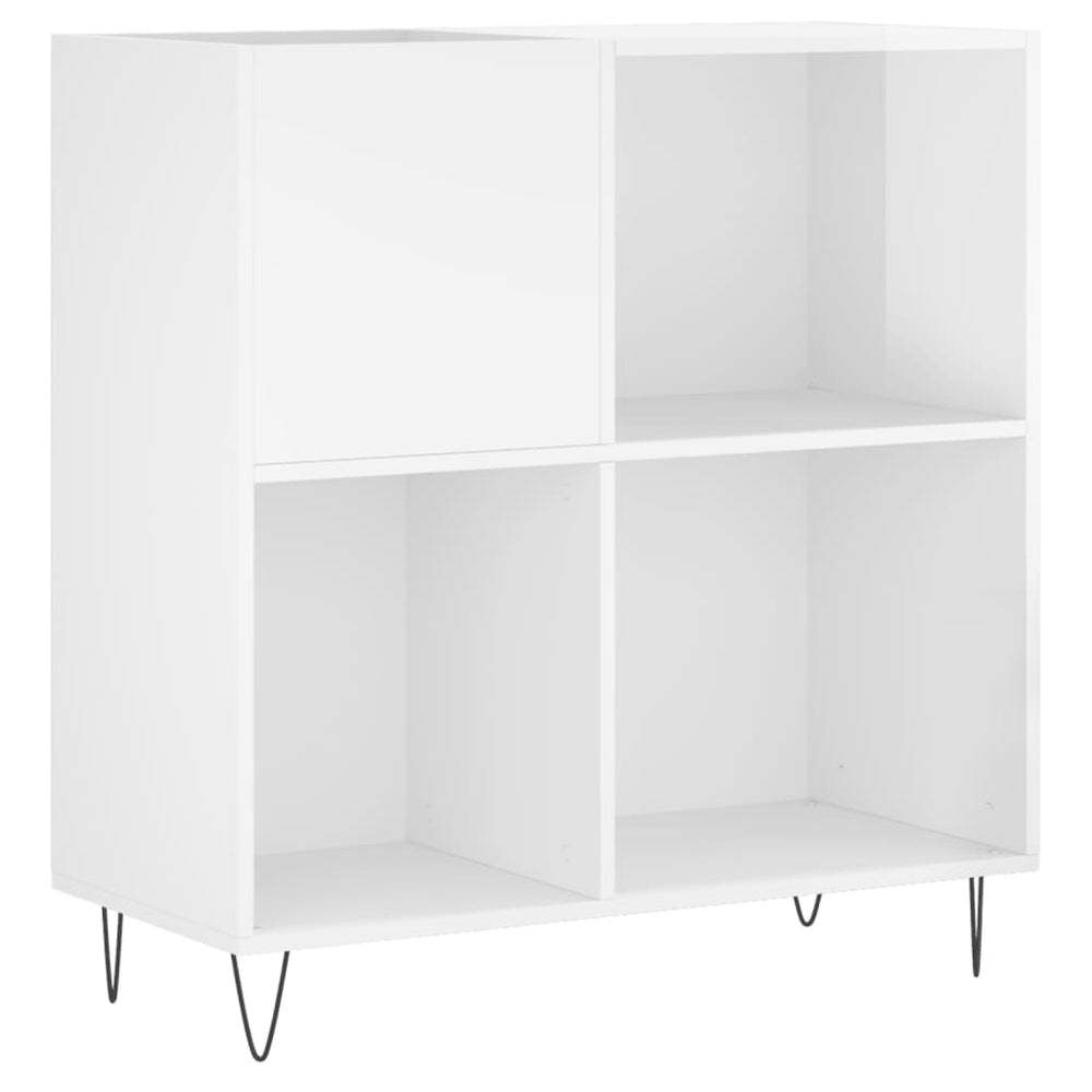 Dulap De Discuri Alb Extralucios 84,5X38X89 Cm Lemn Compozit