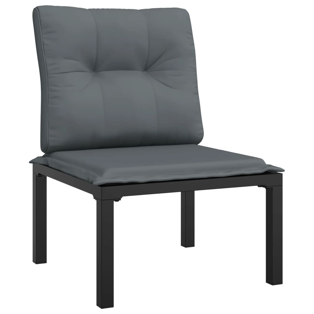 Set Mobilier De Grădină, 5 Piese, Negru/Gri, Poliratan