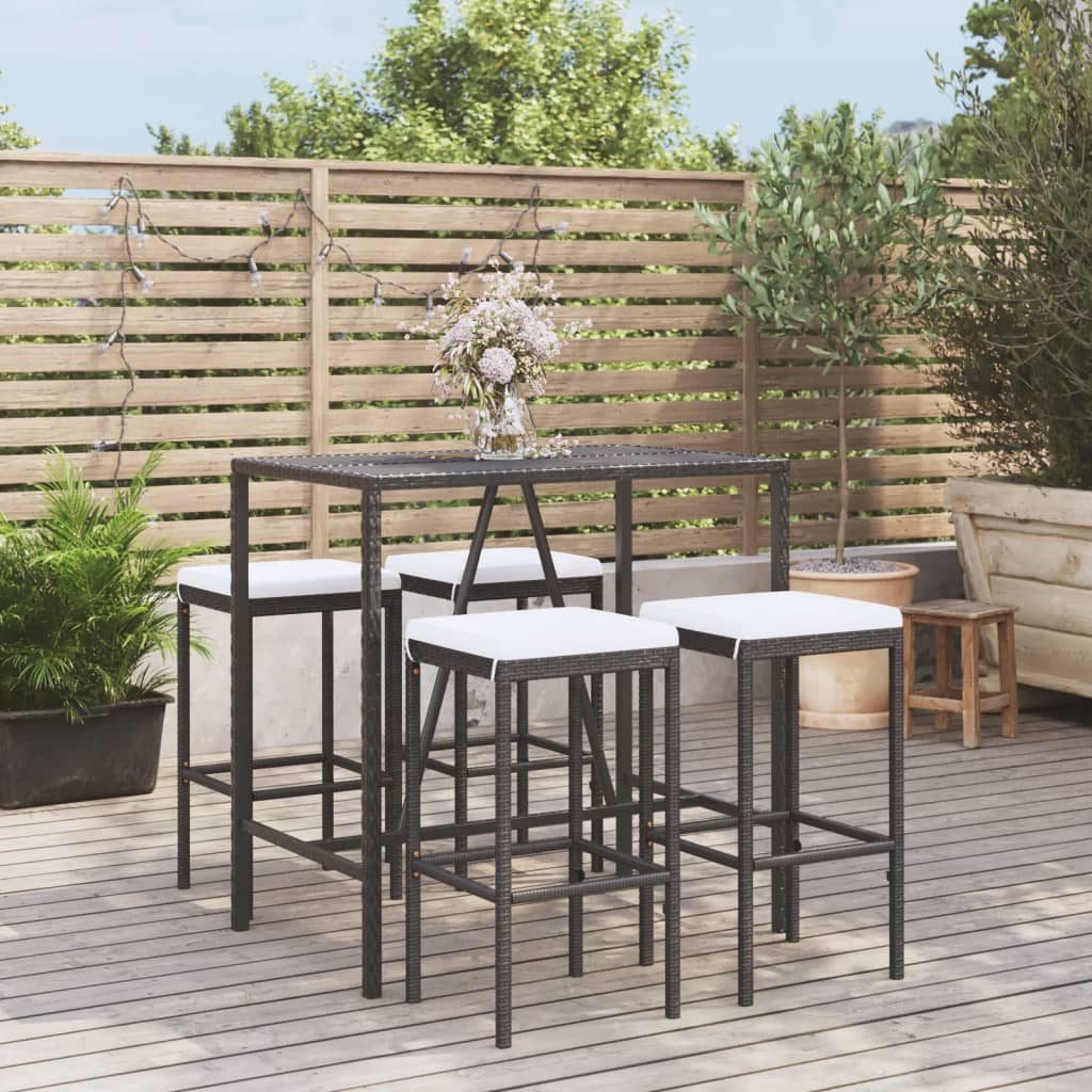 Set Mobilier De Grădină Cu Perne, 11 Piese, , Poliratan