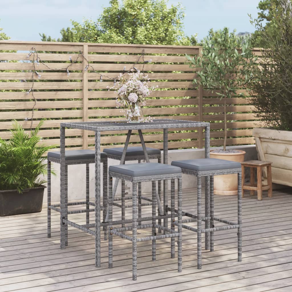 Set Mobilier De Grădină Cu Perne, 11 Piese, , Poliratan