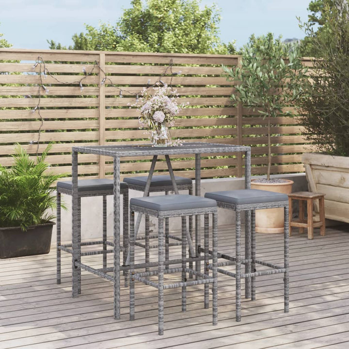 Set Mobilier De Grădină Cu Perne, 11 Piese, , Poliratan