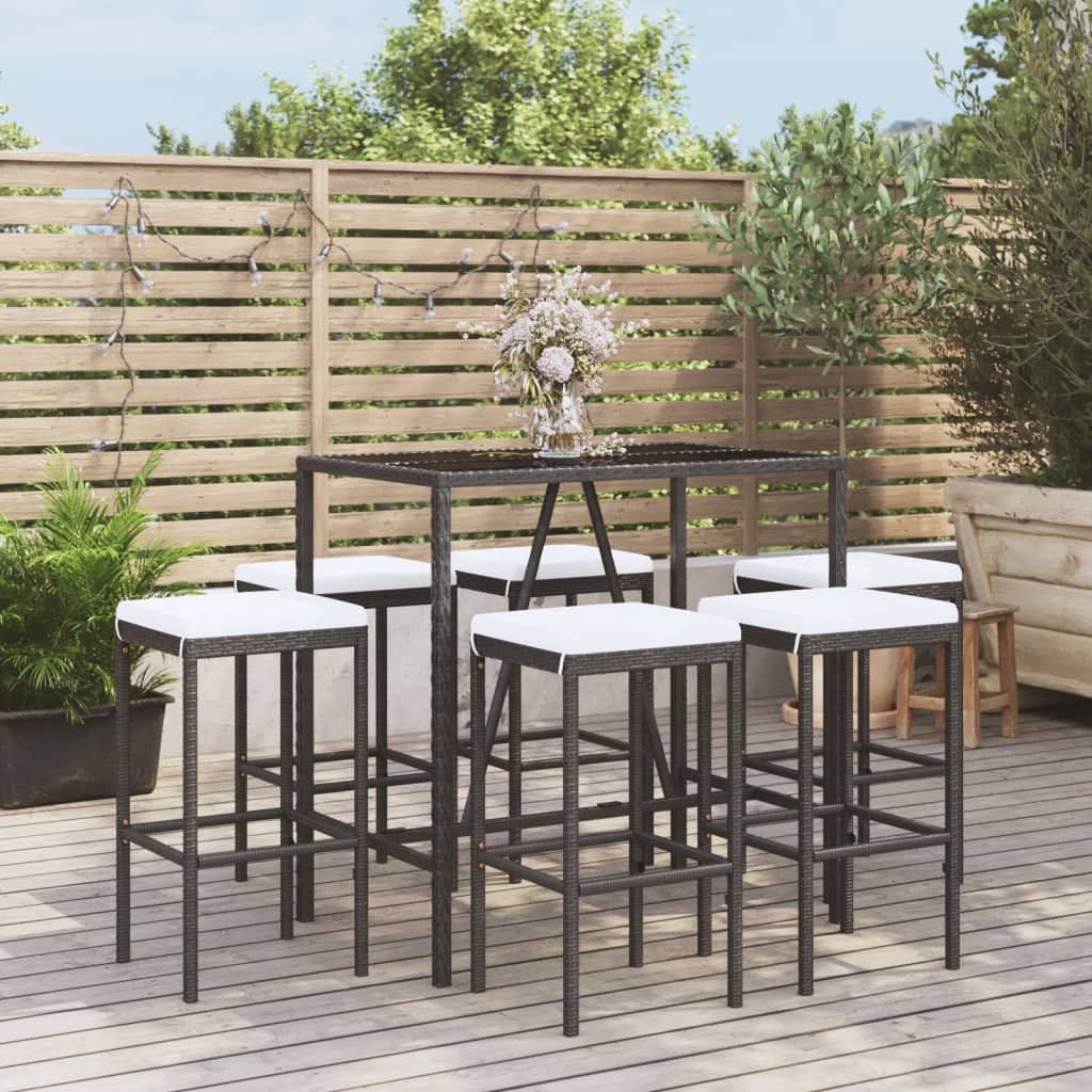 Set Mobilier De Grădină Cu Perne, 11 Piese, , Poliratan