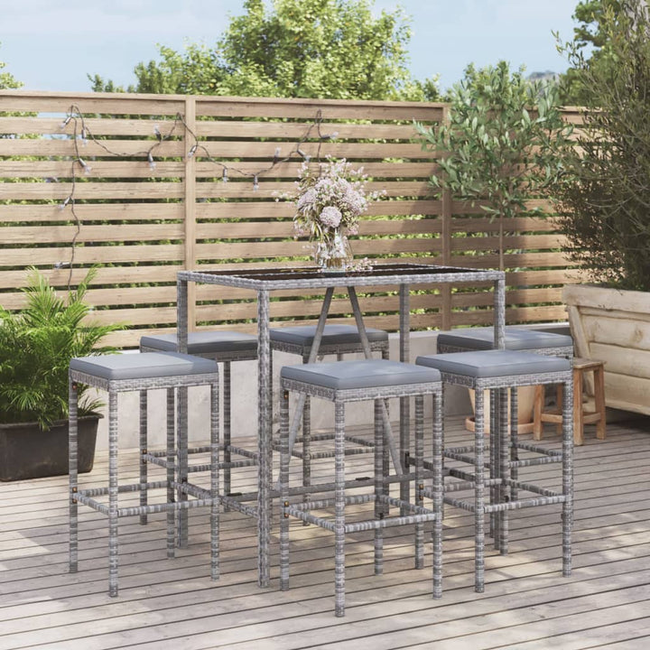 Set Mobilier De Grădină Cu Perne, 11 Piese, , Poliratan