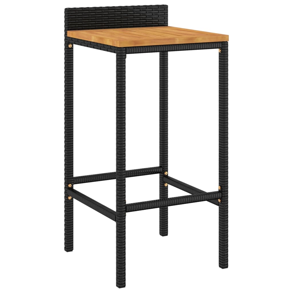 Set Bar Pentru Grădină, 5 Piese, , Poliratan/Lemn Acacia