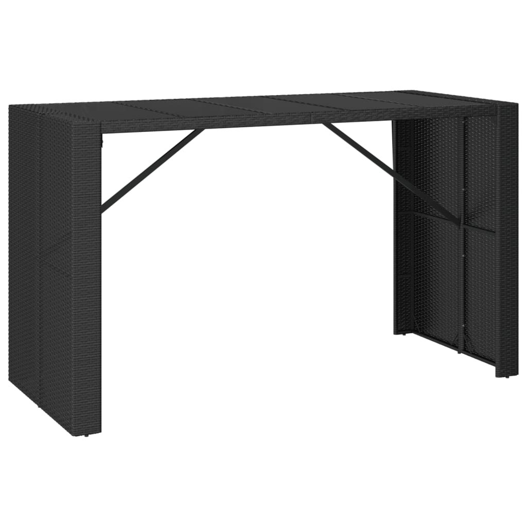 Set Bar Pentru Grădină, 9 Piese, , Poliratan/Lemn Acacia