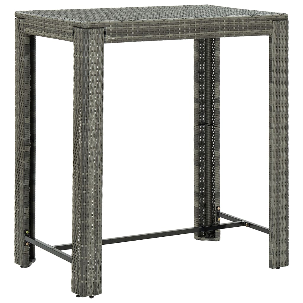 Set Bar Pentru Grădină, 5 Piese, , Poliratan/Lemn Acacia