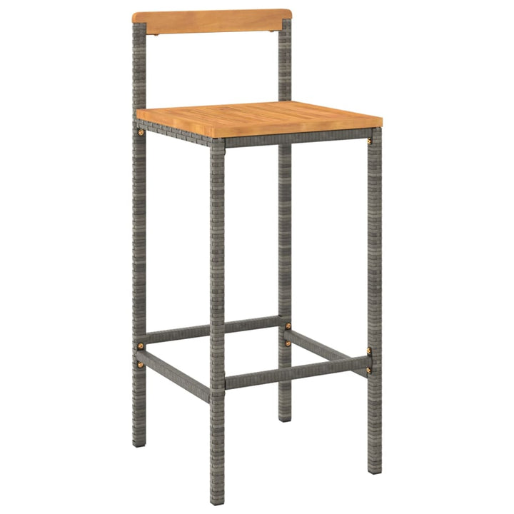 Set Bar Pentru Grădină, 3 Piese, , Poliratan/Lemn Acacia