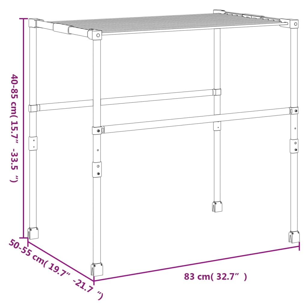 Uscător De Rufe, 83X(50-55)X(40-85) Cm, Aluminiu