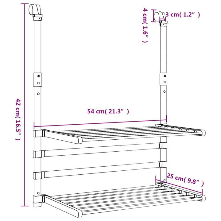 Suport De Uscare Pentru Balcon, , Aluminiu