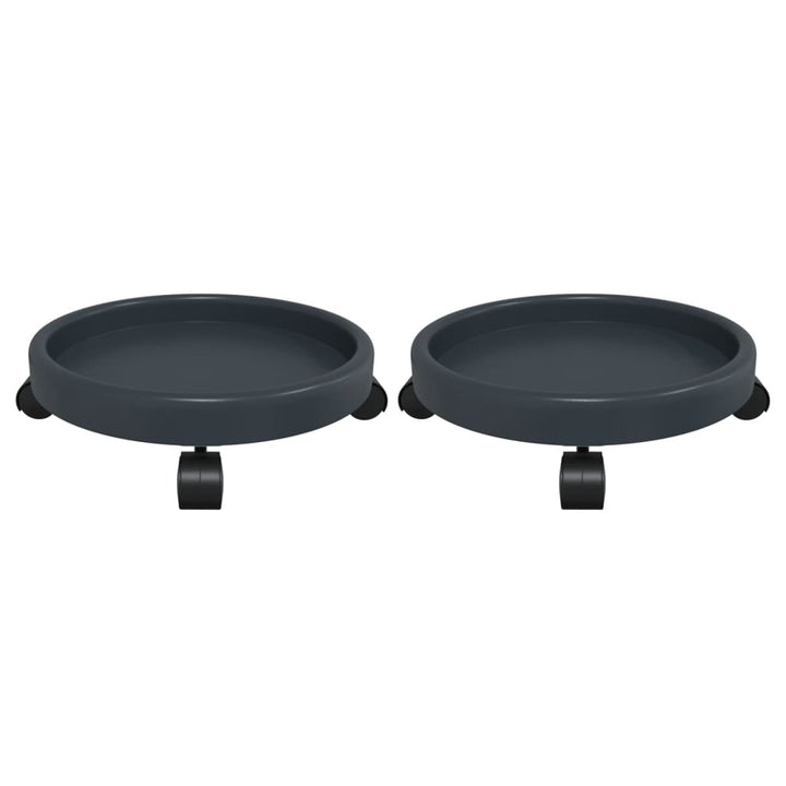 Cărucioare Pentru Plante Cu Roți 2 Buc. Gri Diametru 34Cm 35Kg