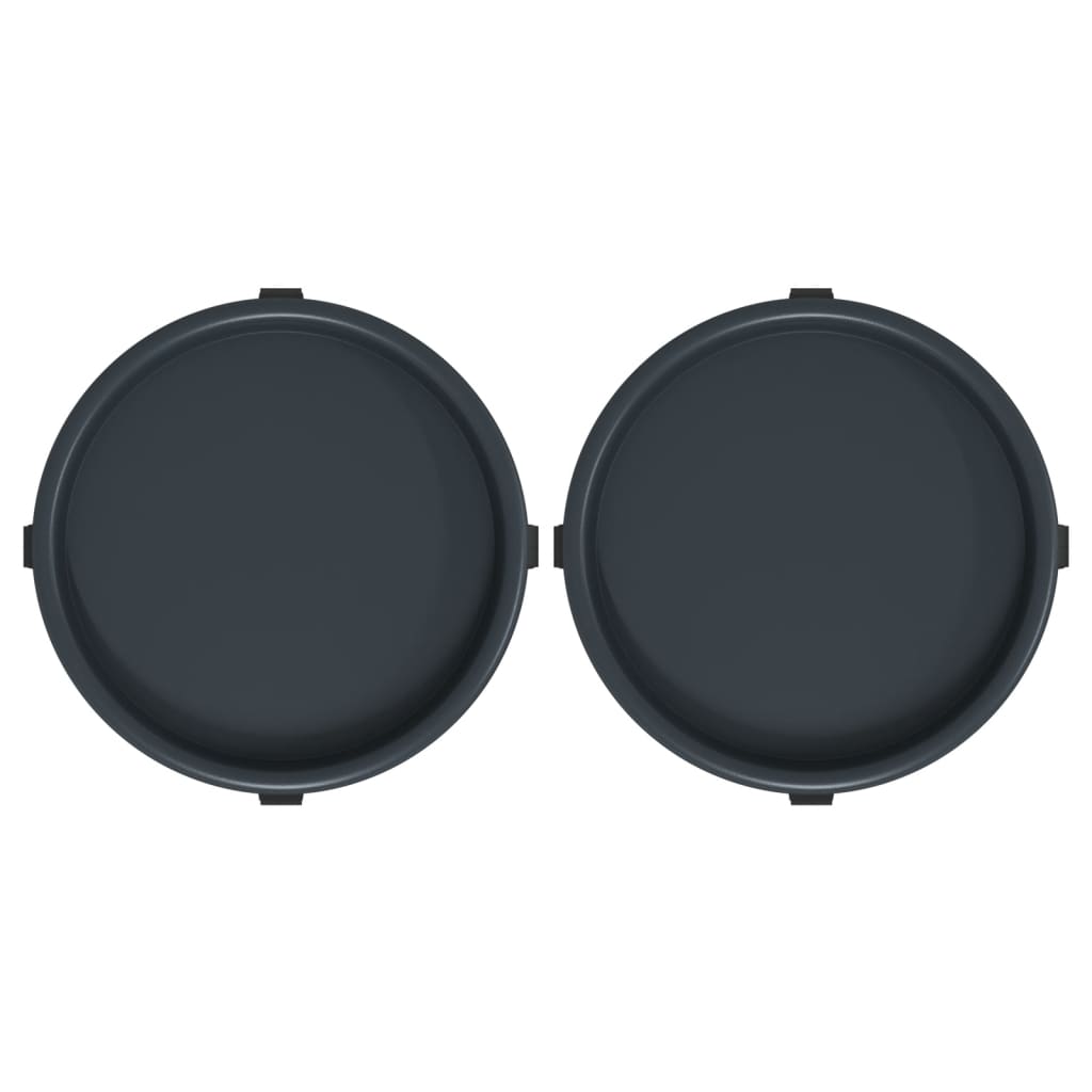 Cărucioare Pentru Plante Cu Roți 2 Buc. Gri Diametru 34Cm 35Kg