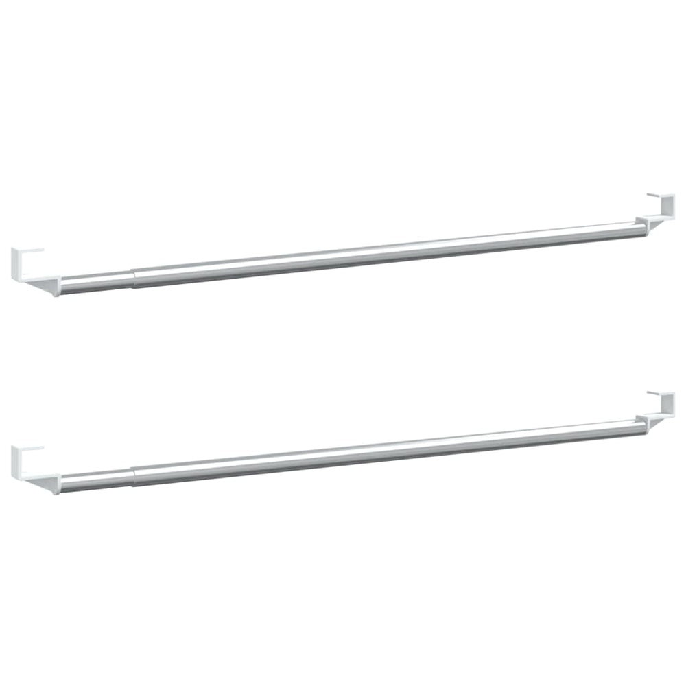Șine Pentru Perdele 2 Buc, Alb Și Argintiu, , Aluminiu