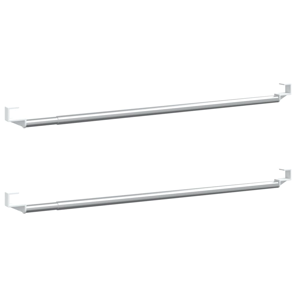 Șine Pentru Perdele 2 Buc, Alb Și Argintiu, , Aluminiu