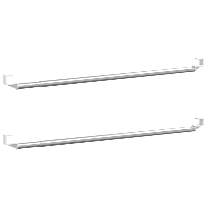 Șine Pentru Perdele 2 Buc, Alb Și Argintiu, , Aluminiu