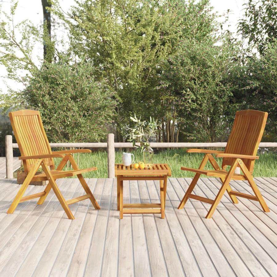 Set Lounge De Grădină, 3 Piese, Lemn Masiv De Tec