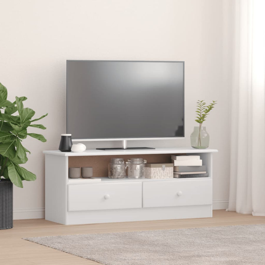 Dulap Tv Cu Sertare „Alta” , 100X35X41 Cm, Lemn Masiv De Pin