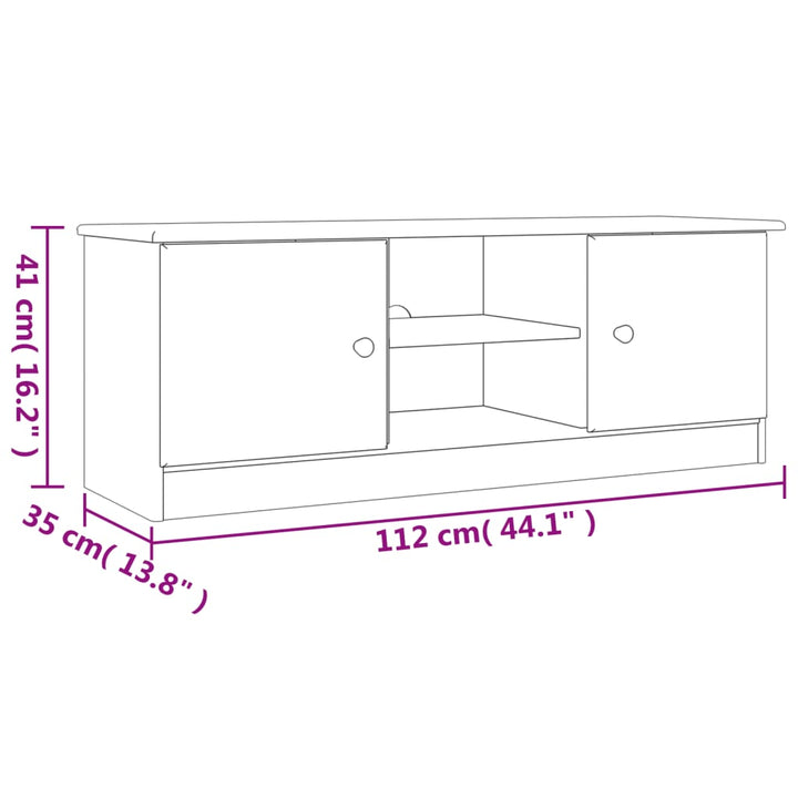 Dulap Tv &quot;Alta&quot; , 112X35X41 Cm, Lemn Masiv De Pin