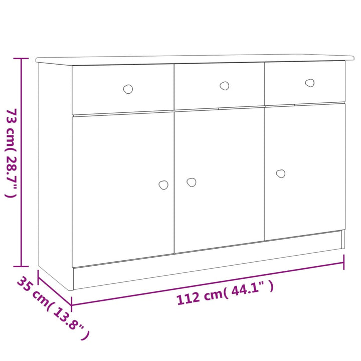 Dulap Alta, 112X35X73 Cm, Lemn Masiv De Pin