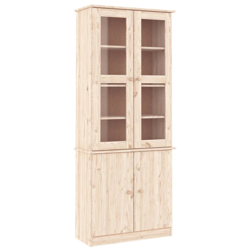 Vitrine Din Sticlă „Alta” 77X35X186,5 Cm, Lemn Masiv De Pin