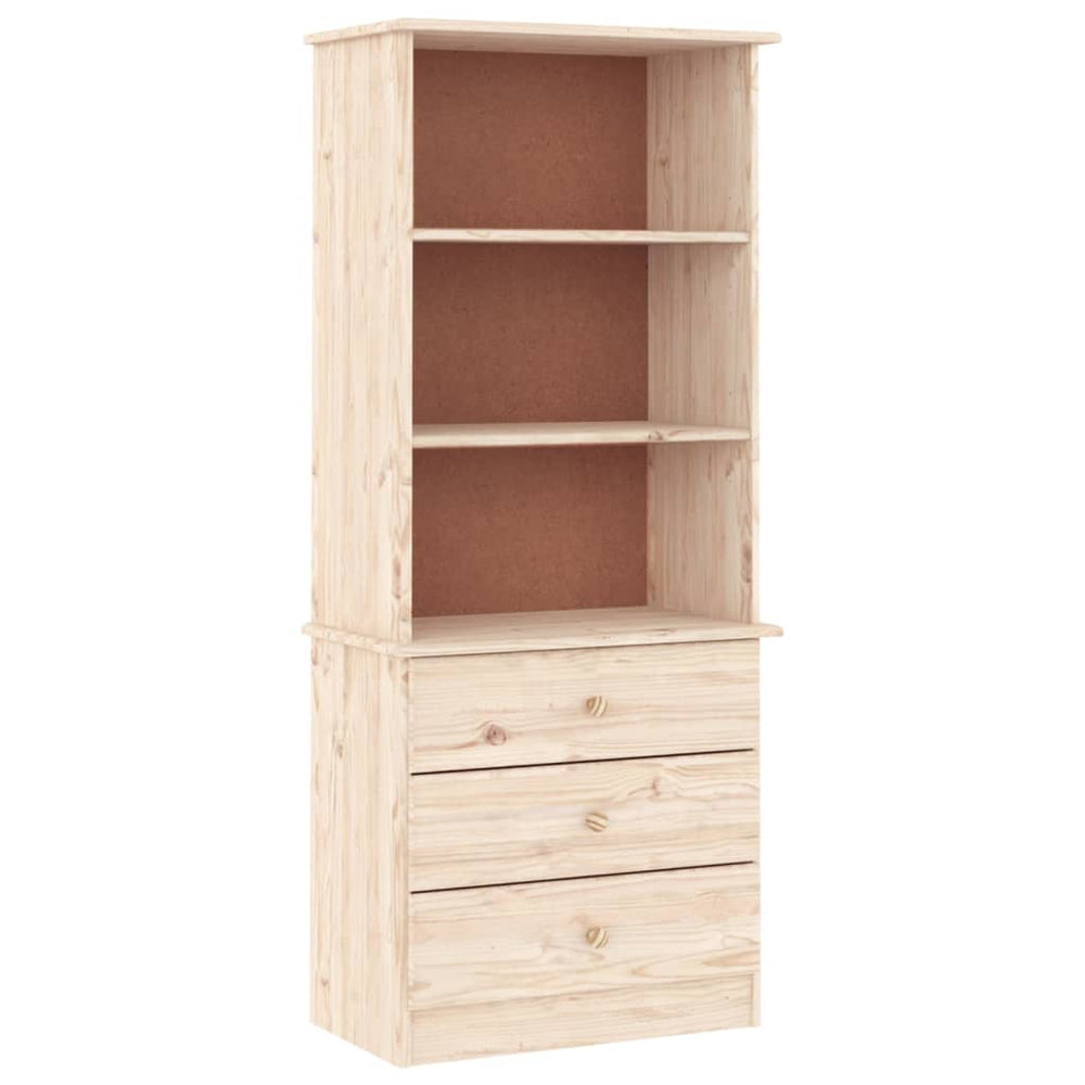 Bibliotecă Cu Sertare „Alta”, 60X35X142 Cm, Lemn Masiv De Pin