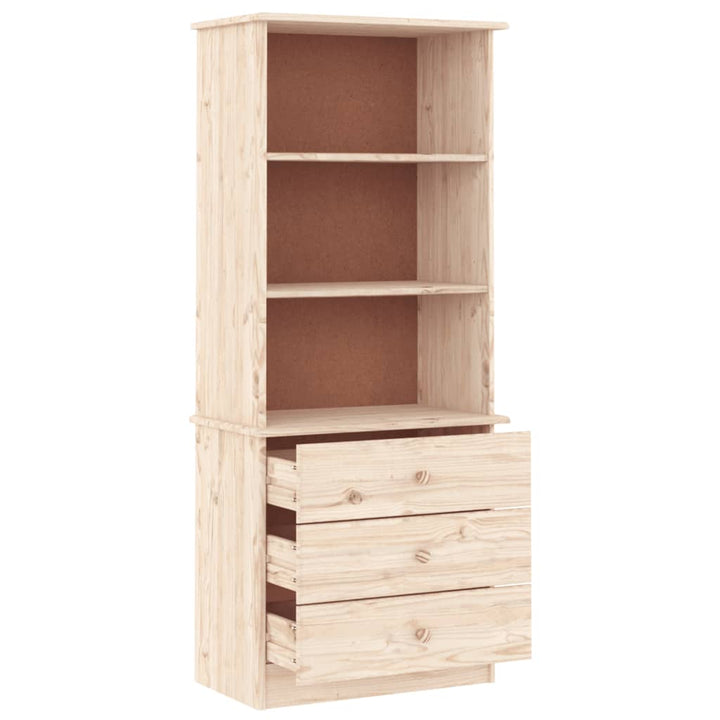 Bibliotecă Cu Sertare „Alta”, 60X35X142 Cm, Lemn Masiv De Pin
