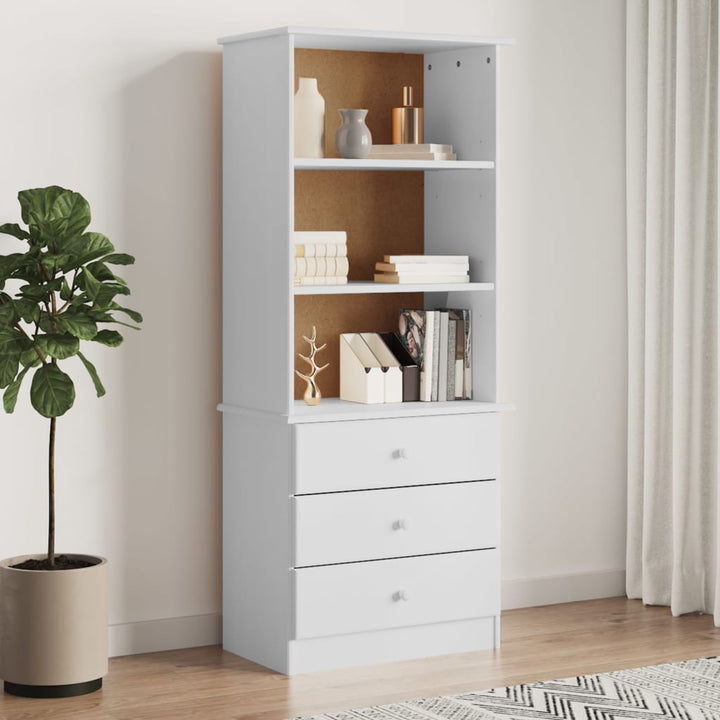 Bibliotecă Cu Sertare „Alta”, 60X35X142 Cm, Lemn Masiv De Pin