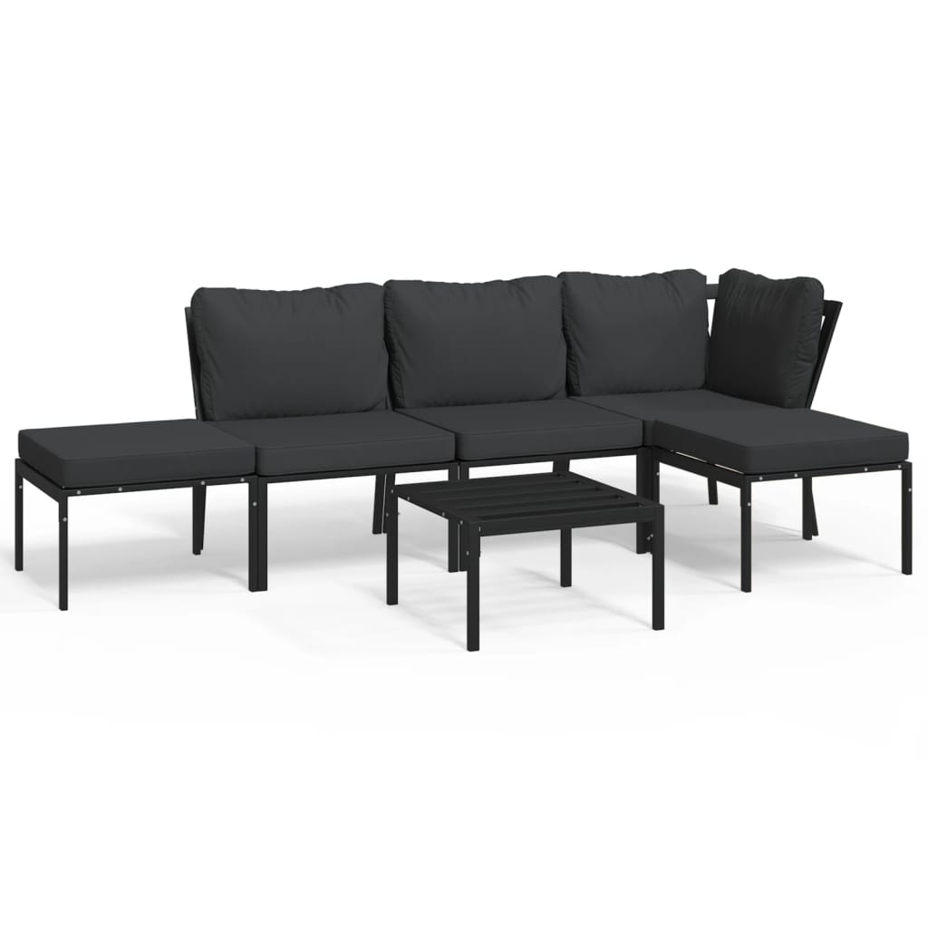 Set Mobilier De Grădină Cu Perne , 6 Piese, Oțel