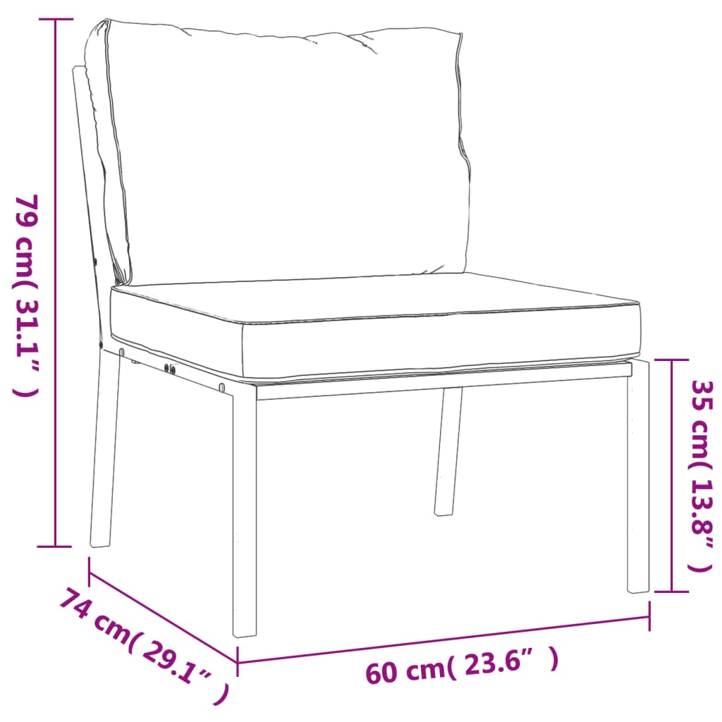 Set Mobilier De Grădină Cu Perne , 6 Piese, Oțel