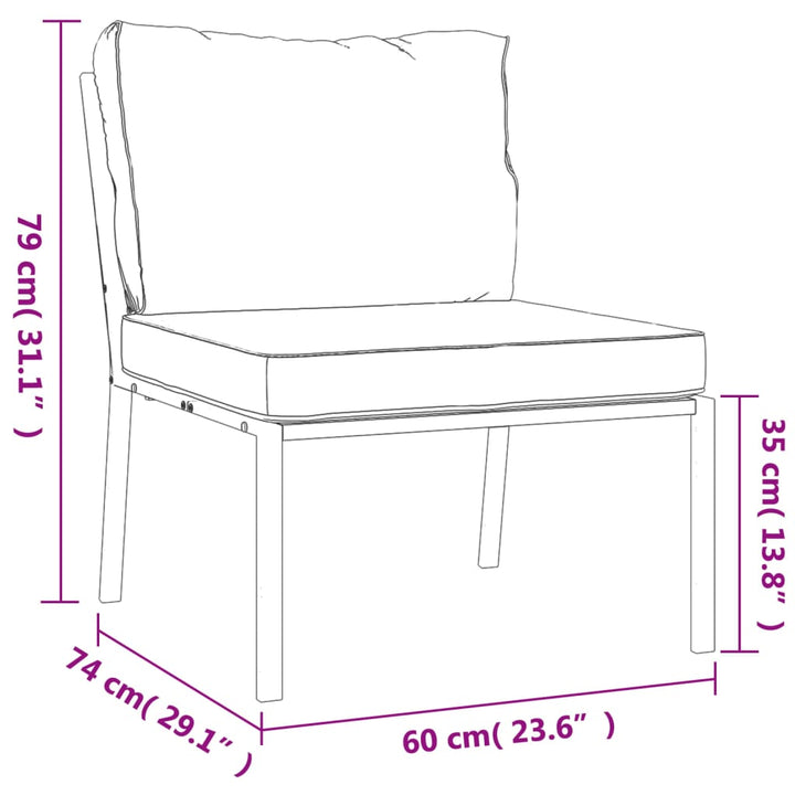 Set Mobilier De Grădină Cu Perne , 6 Piese, Oțel