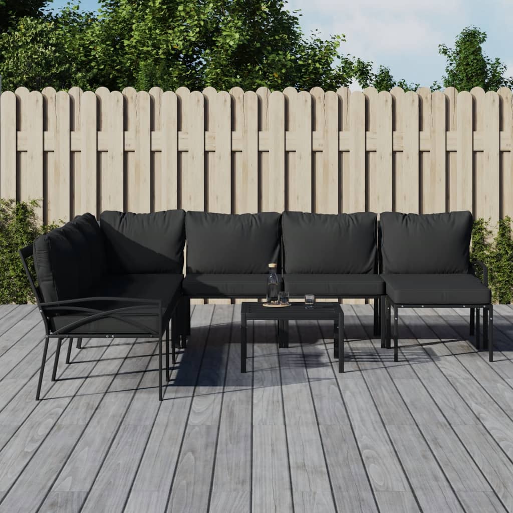 Set Mobilier De Grădină Cu Perne , 6 Piese, Oțel