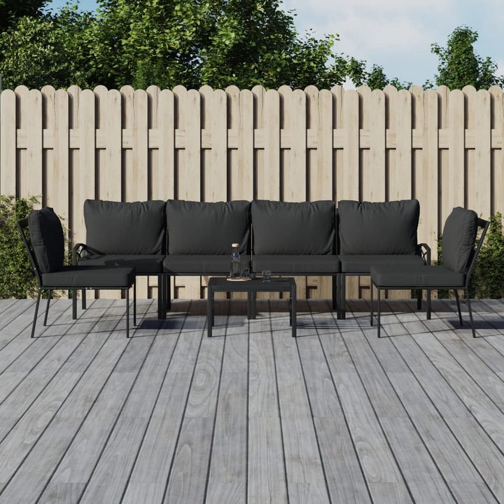 Set Mobilier De Grădină Cu Perne , 6 Piese, Oțel