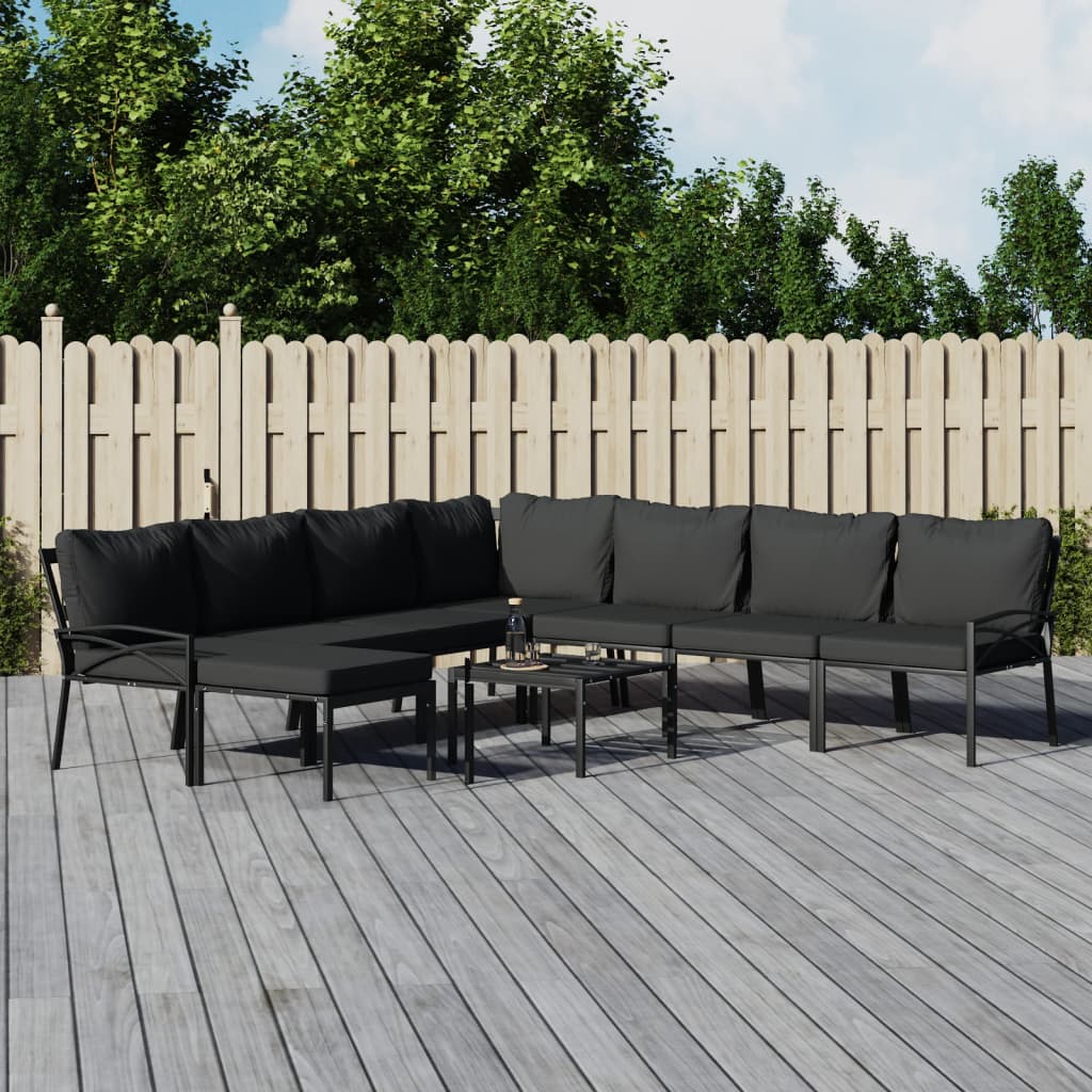 Set Mobilier De Grădină Cu Perne , 6 Piese, Oțel