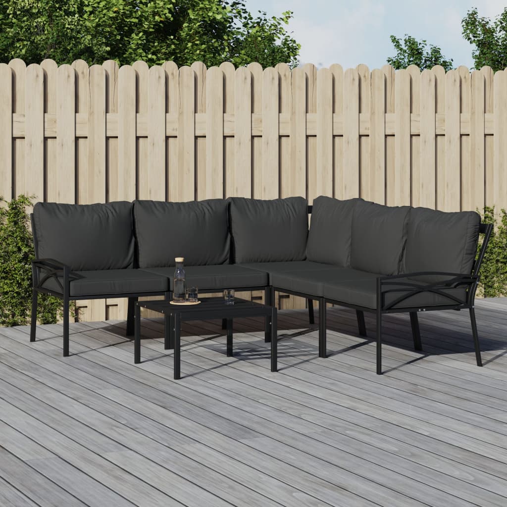 Set Mobilier De Grădină Cu Perne , 6 Piese, Oțel