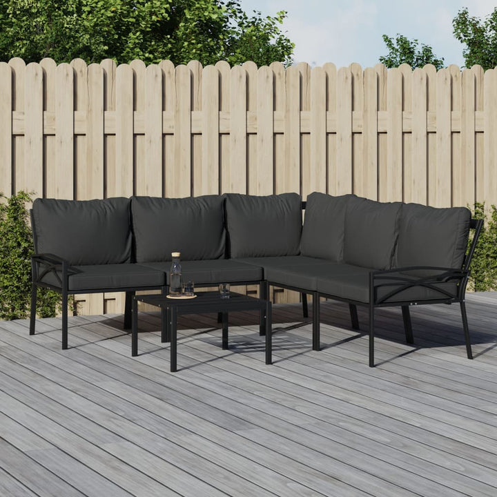 Set Mobilier De Grădină Cu Perne , 6 Piese, Oțel