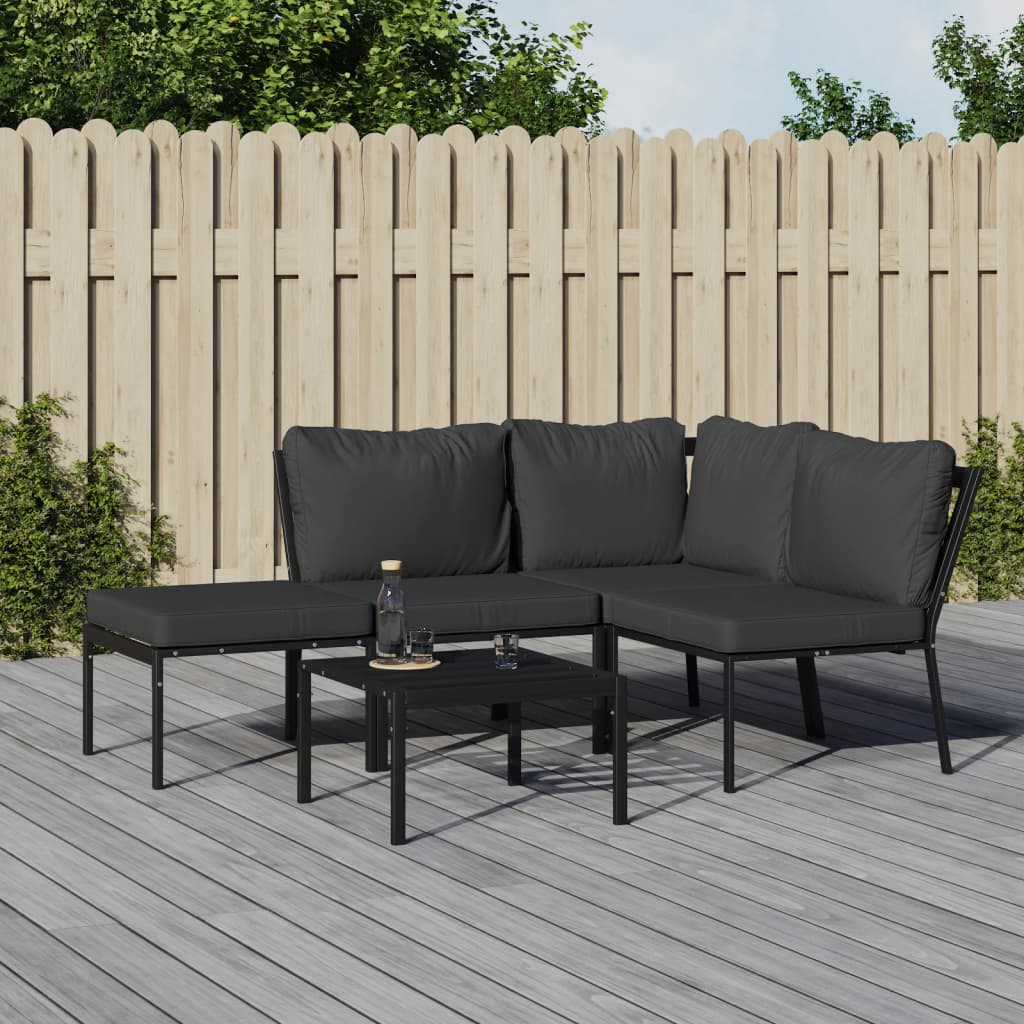 Set Mobilier De Grădină Cu Perne , 6 Piese, Oțel