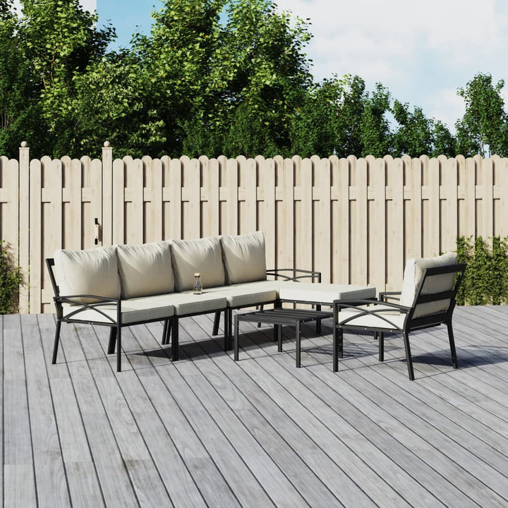 Set Mobilier De Grădină Cu Perne , 6 Piese, Oțel