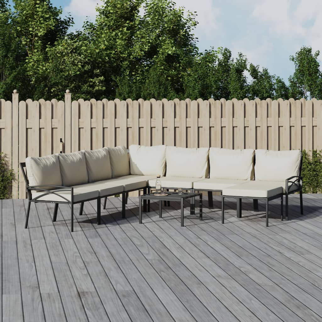 Set Mobilier De Grădină Cu Perne , 6 Piese, Oțel