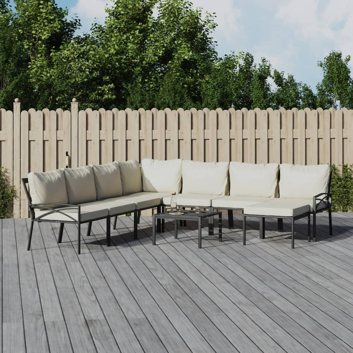Set Mobilier De Grădină Cu Perne , 6 Piese, Oțel