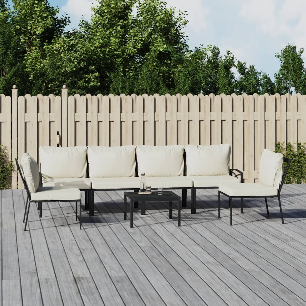 Set Mobilier De Grădină Cu Perne , 6 Piese, Oțel